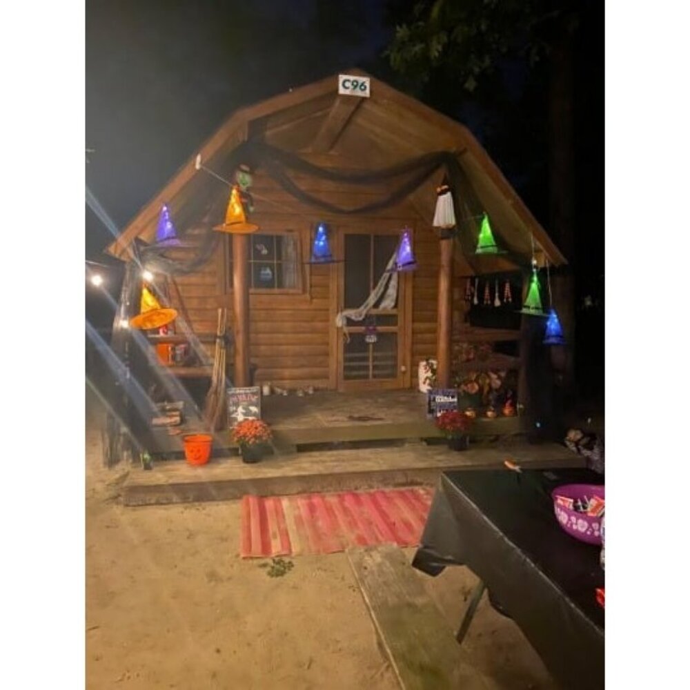 Halloween Decorations Outdoor 8 Pcs 8 Lighting Modes LED Lights Witch Hat
